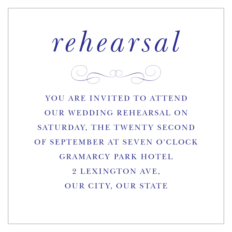 Chic Elegance Rehearsal Cards