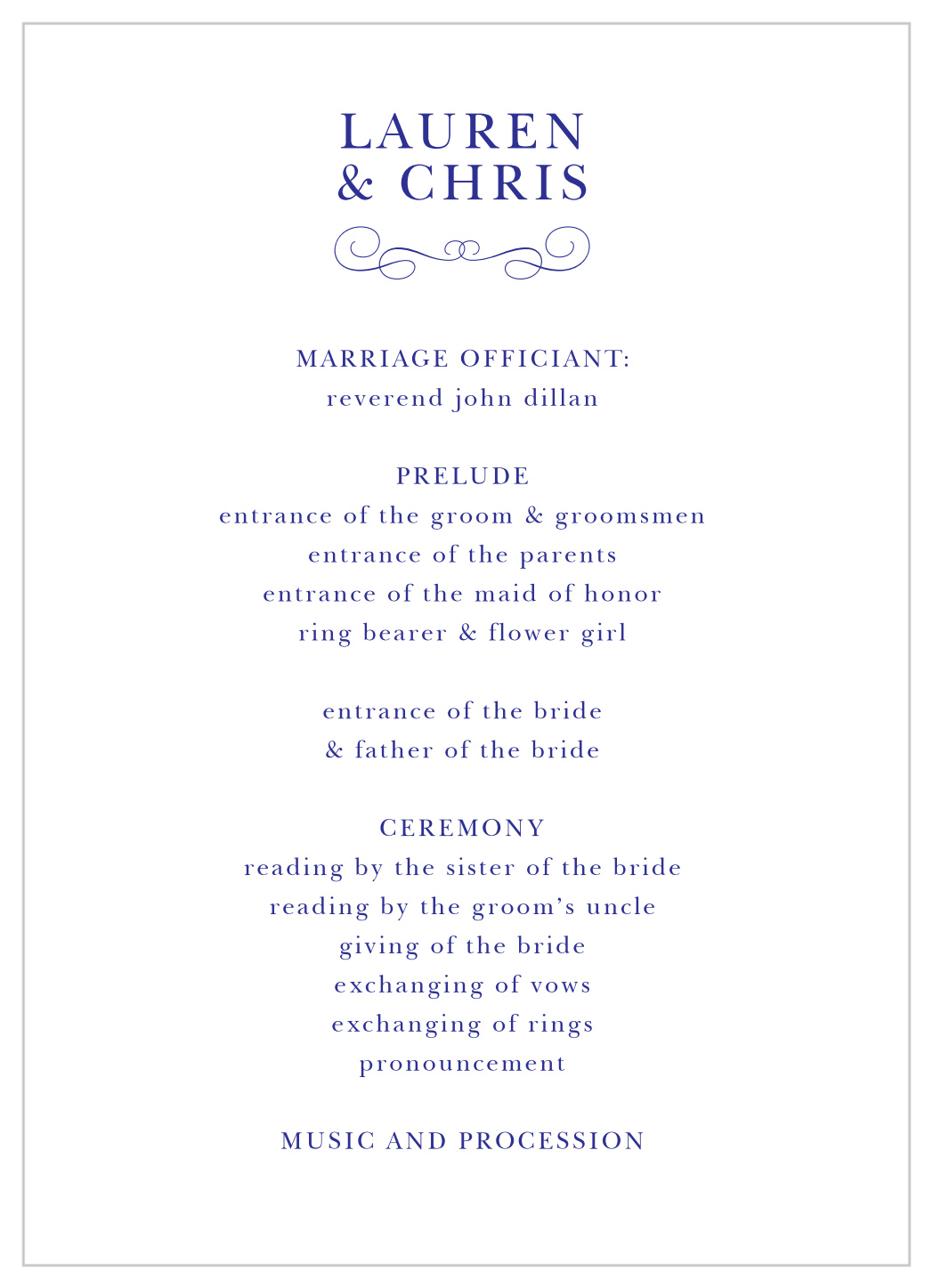 Chic Elegance Wedding Programs