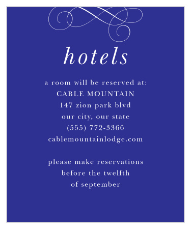 Chic Elegance Accommodation Cards
