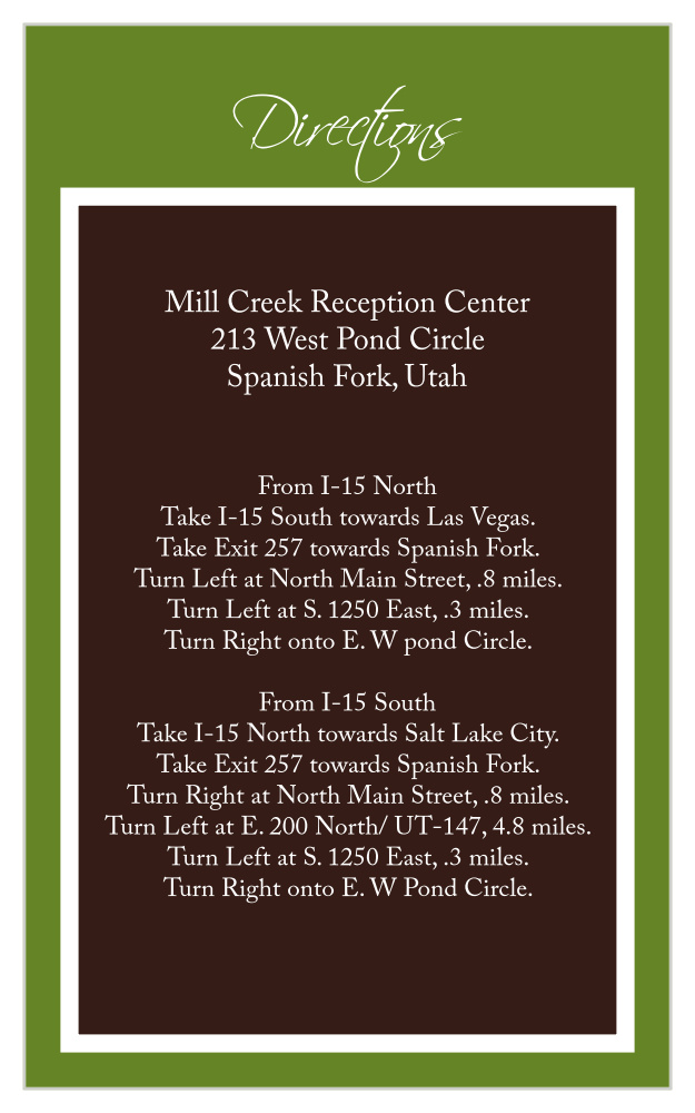 Initials Square Direction Cards
