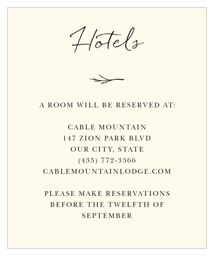Weathered Branch Accommodation Cards