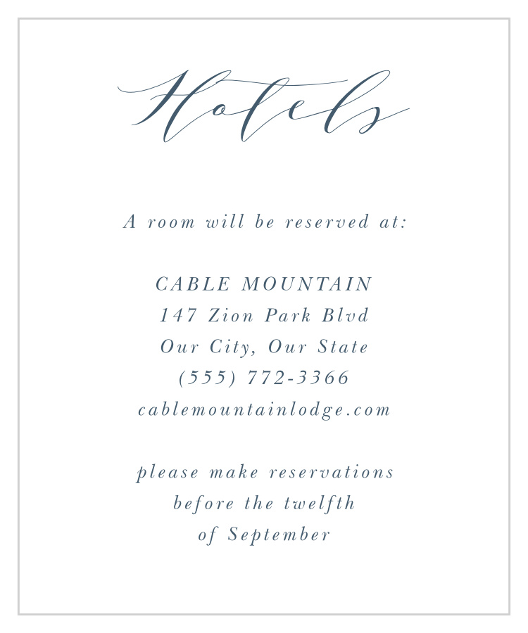 Modern Calligraphy Accommodation Cards