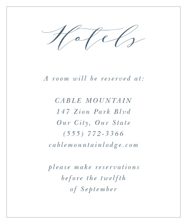 Modern Calligraphy Accommodation Cards