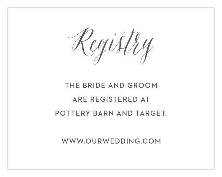 Floral Calligraphy Registry Cards