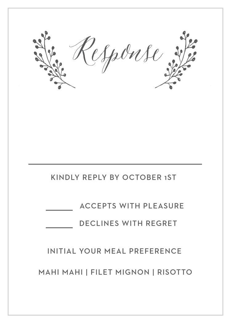 Floral Calligraphy Response Cards
