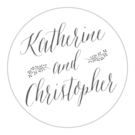 Floral Calligraphy Wedding Stickers