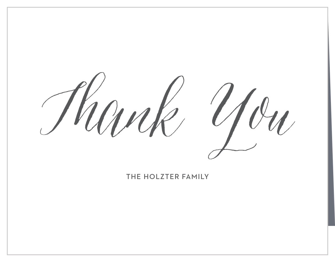 Floral Calligraphy Wedding Thank You Cards