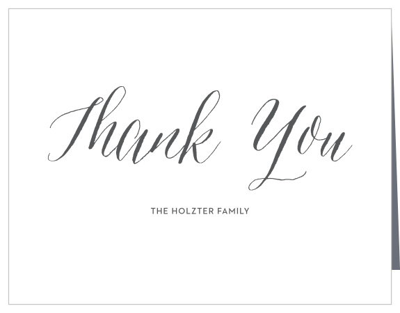 Floral Calligraphy Wedding Thank You Cards