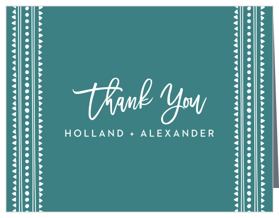 Share your appreciation with stylish, bohemian flair with our Boho Pattern Wedding Thank You Cards.