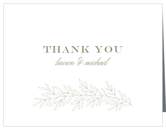 Vintage Greenery Wedding Thank You Cards