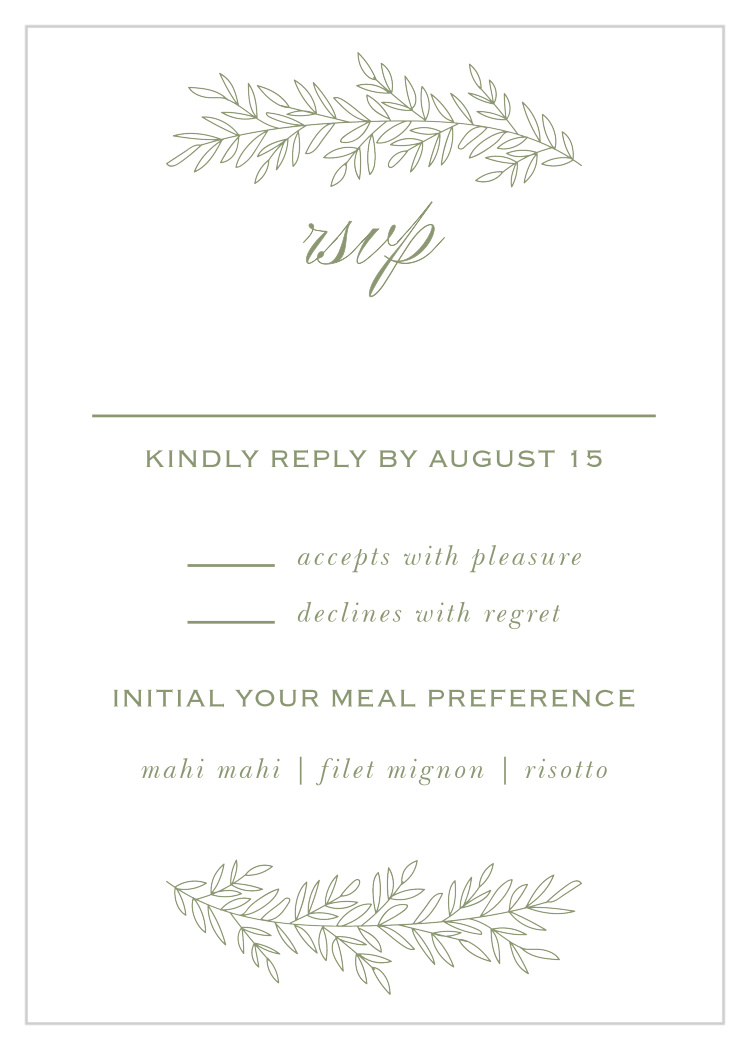 Vintage Greenery Response Cards