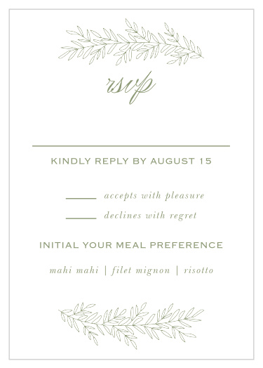 Vintage Greenery Response Cards
