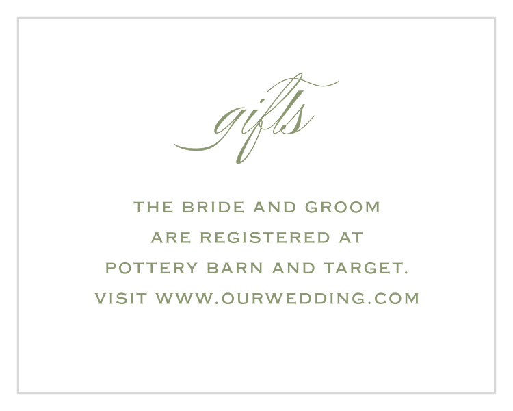 Vintage Greenery Registry Cards