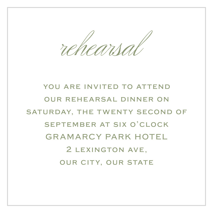 Vintage Greenery Rehearsal Cards
