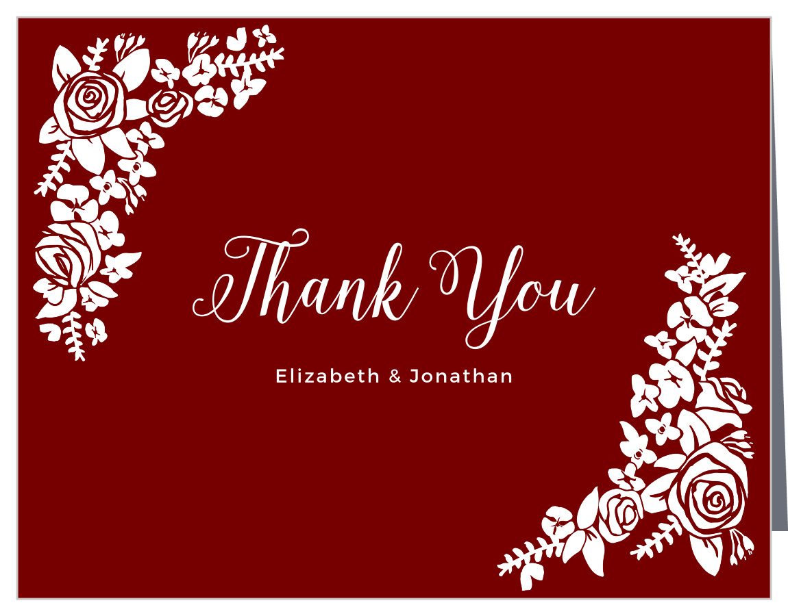 Botanical Corners Wedding Thank You Cards