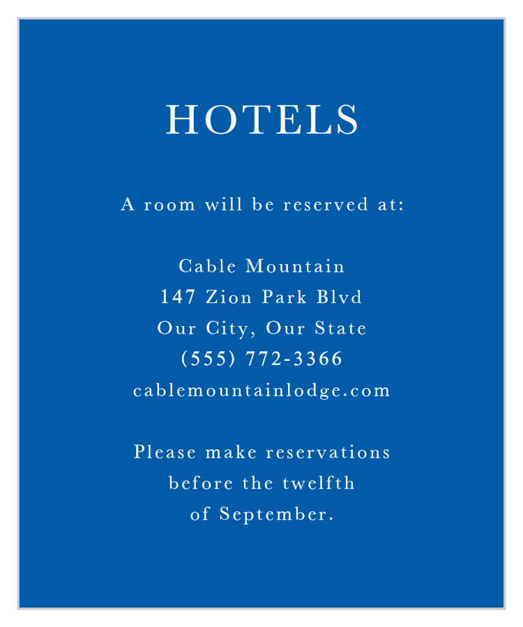 Casual Script Accommodation Cards