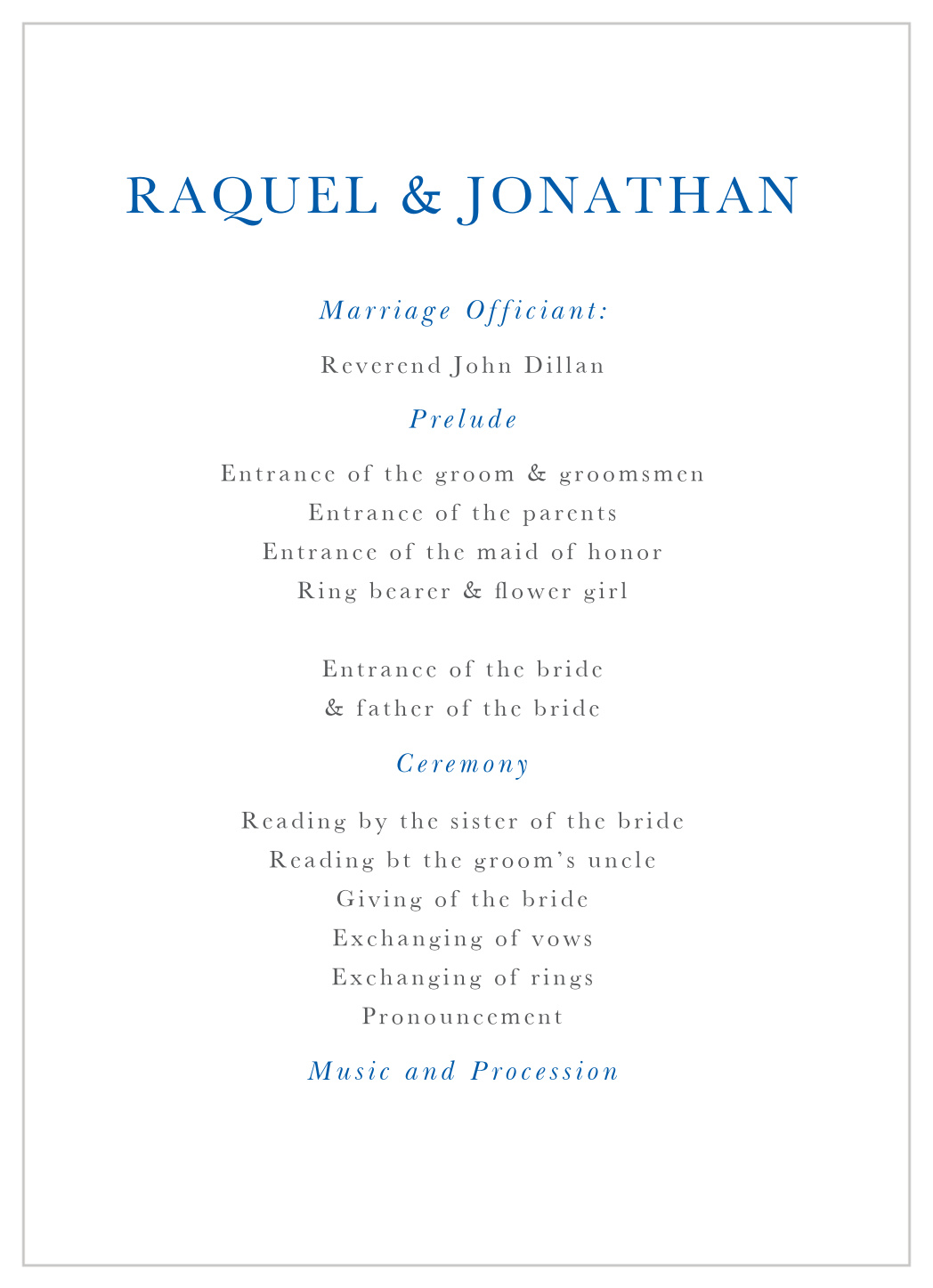 Casual Script Wedding Programs
