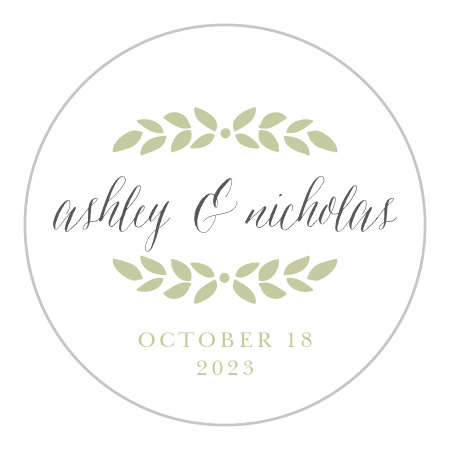 Blushing Foliage Wedding Stickers