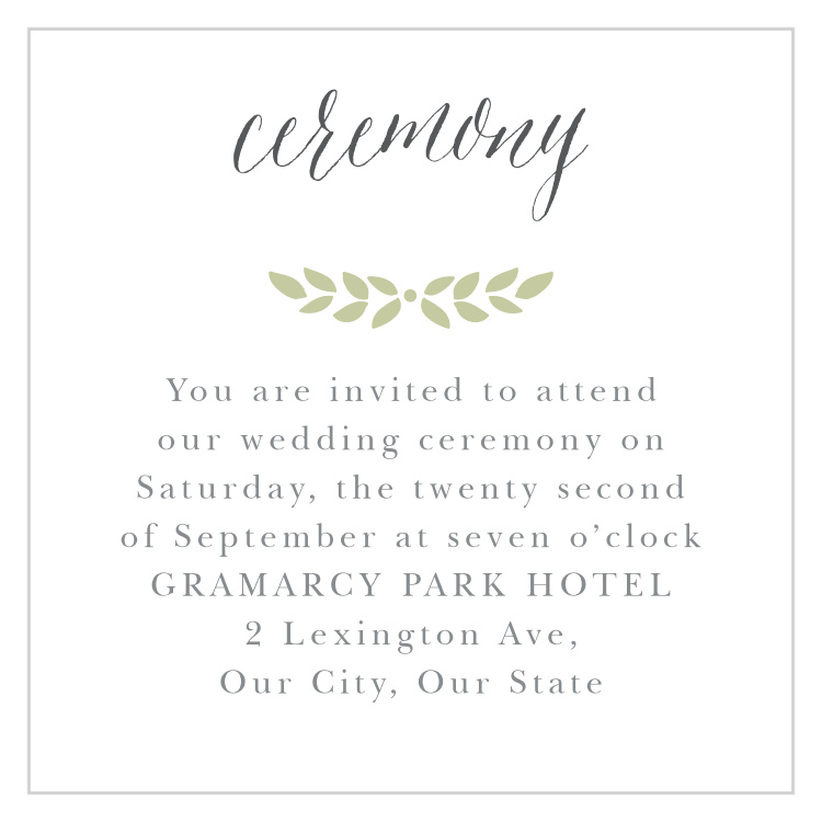 Blushing Foliage Ceremony Cards