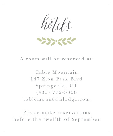 Blushing Foliage Accommodation Cards