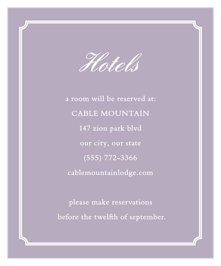 Framed Wreath Accommodation Cards