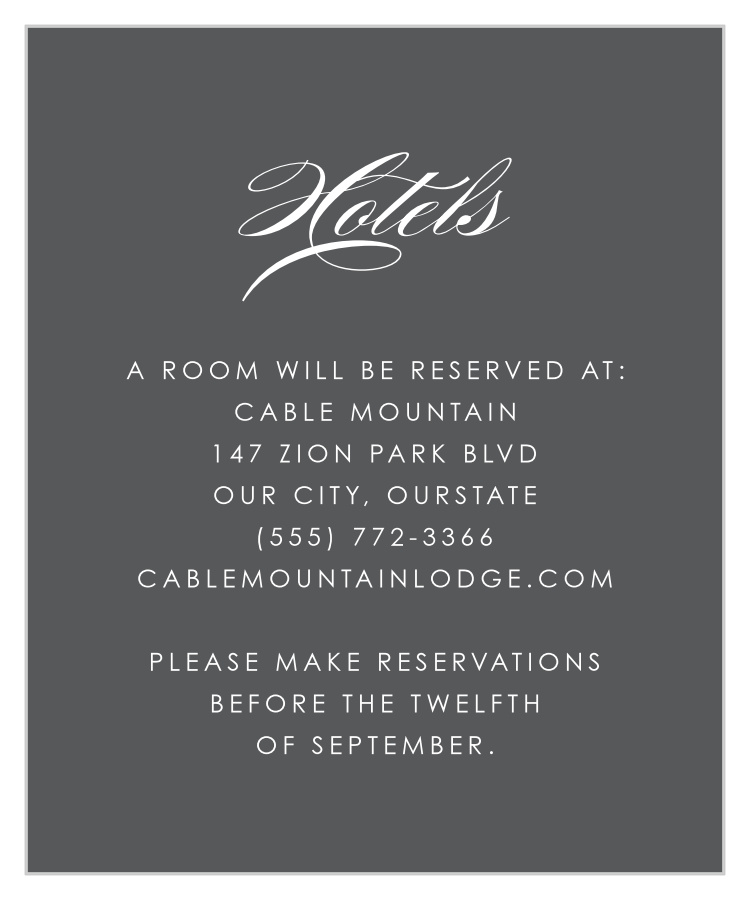 Scripted Elegance Accommodation Cards