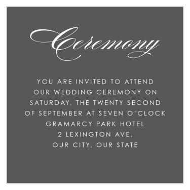 Scripted Elegance Ceremony Cards