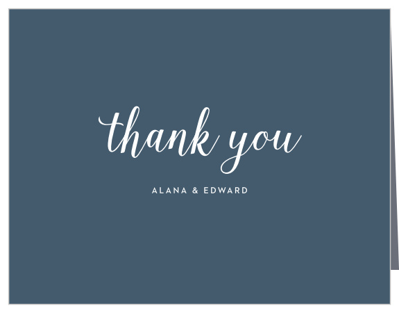 Express gratitude for the support of family and friends on your special day with our Big Script Wedding Thank You Cards.