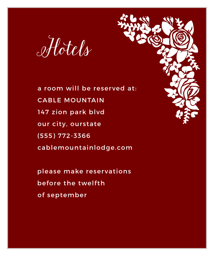 Botanical Corners Accommodation Cards