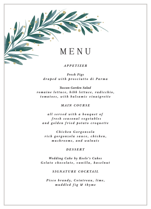 Perfect Match Wedding Menus