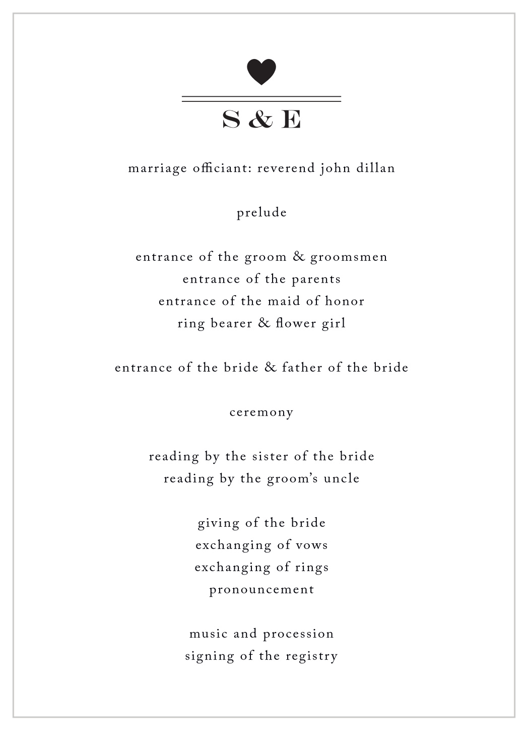 Rustic Heart Wedding Programs