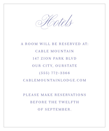 Romantic Swirls Accommodation Cards