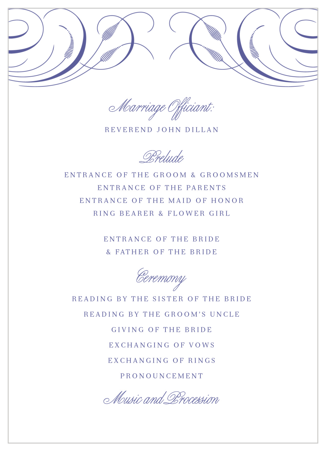 Romantic Swirls Wedding Programs