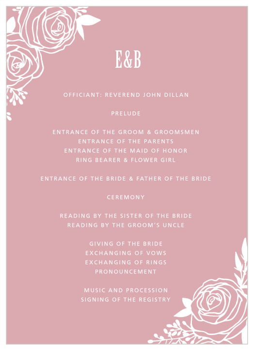 Rustic Flowers Wedding Programs