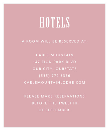 Rustic Flowers Accommodation Cards