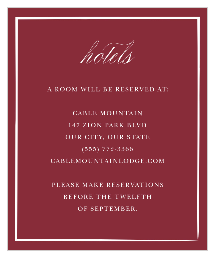 Handdrawn Frame Accommodation Cards