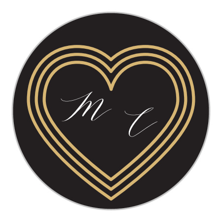 Modern Triple Hearts Sticker