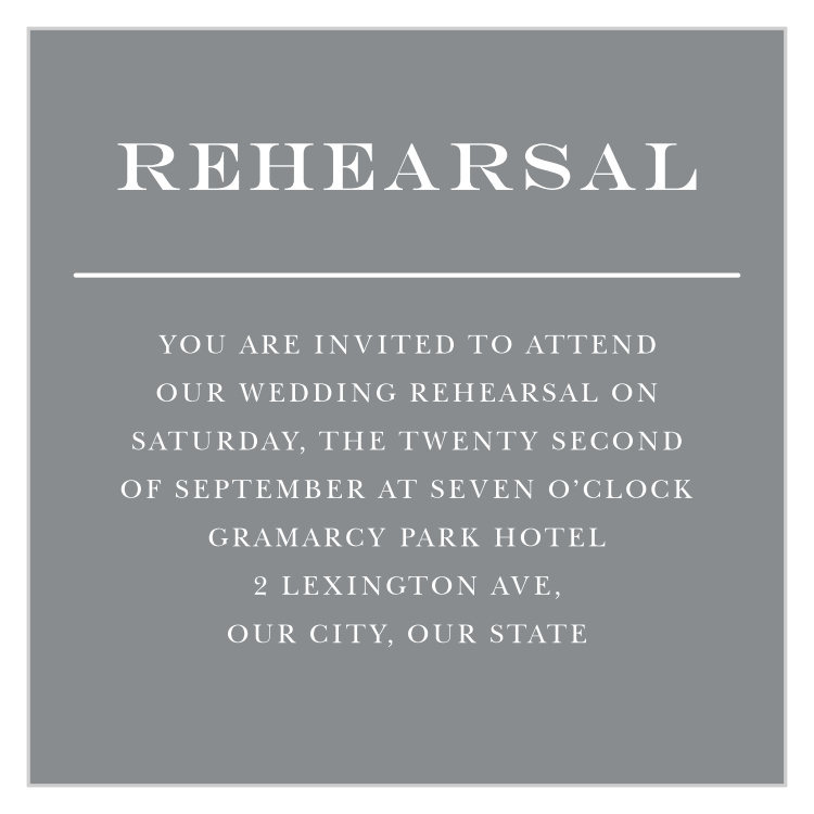 Country Bash Rehearsal Cards