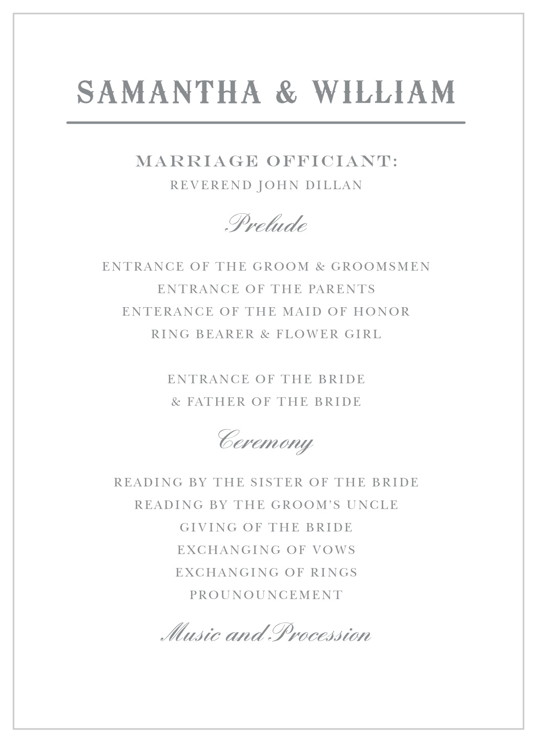 Country Bash Wedding Programs
