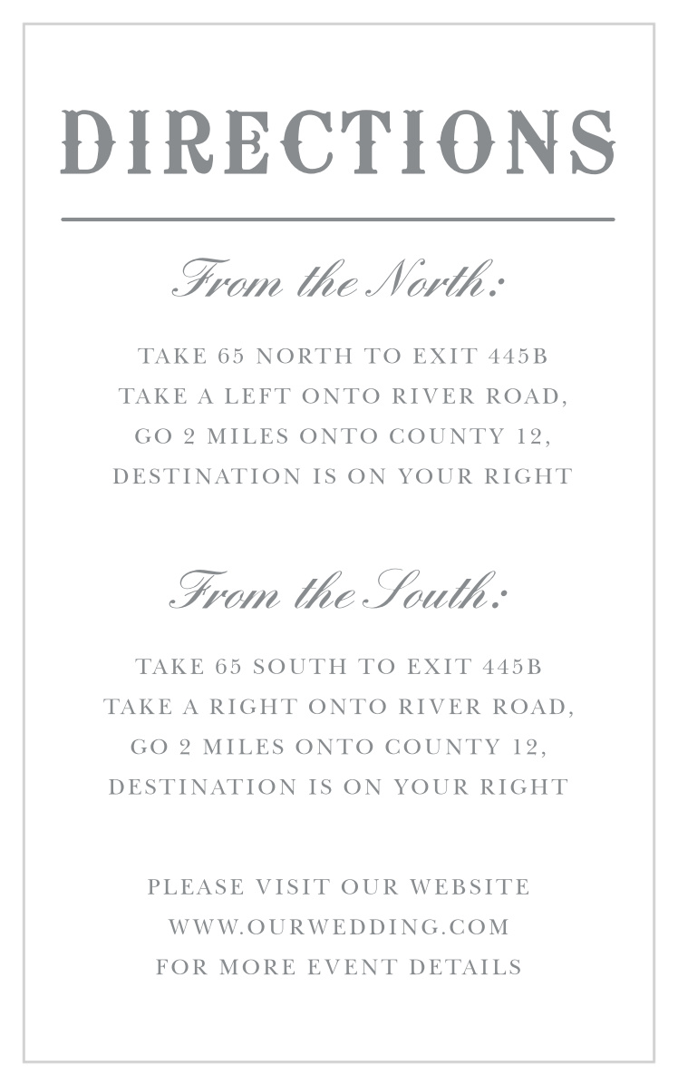 Country Bash Direction Cards