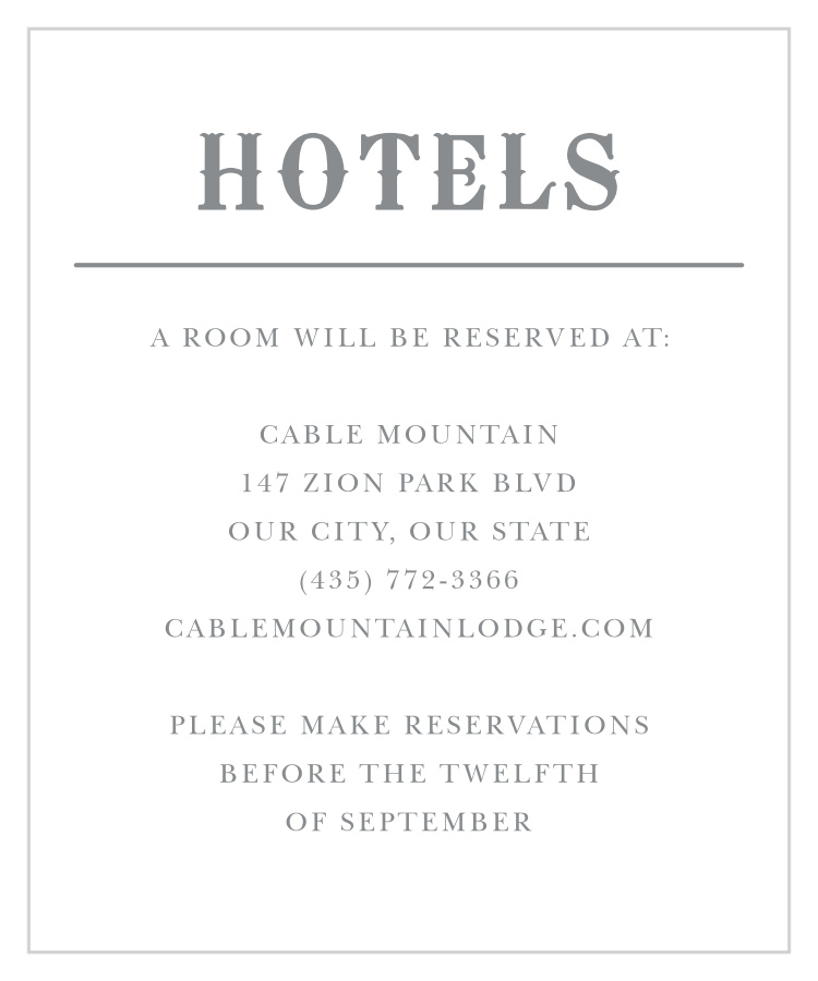 Country Bash Accommodation Cards
