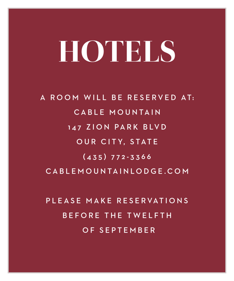 Bold Swash Accommodation Cards