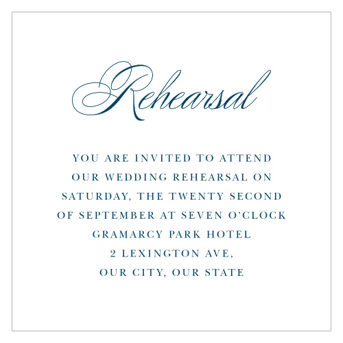 Formal Affair Rehearsal Cards