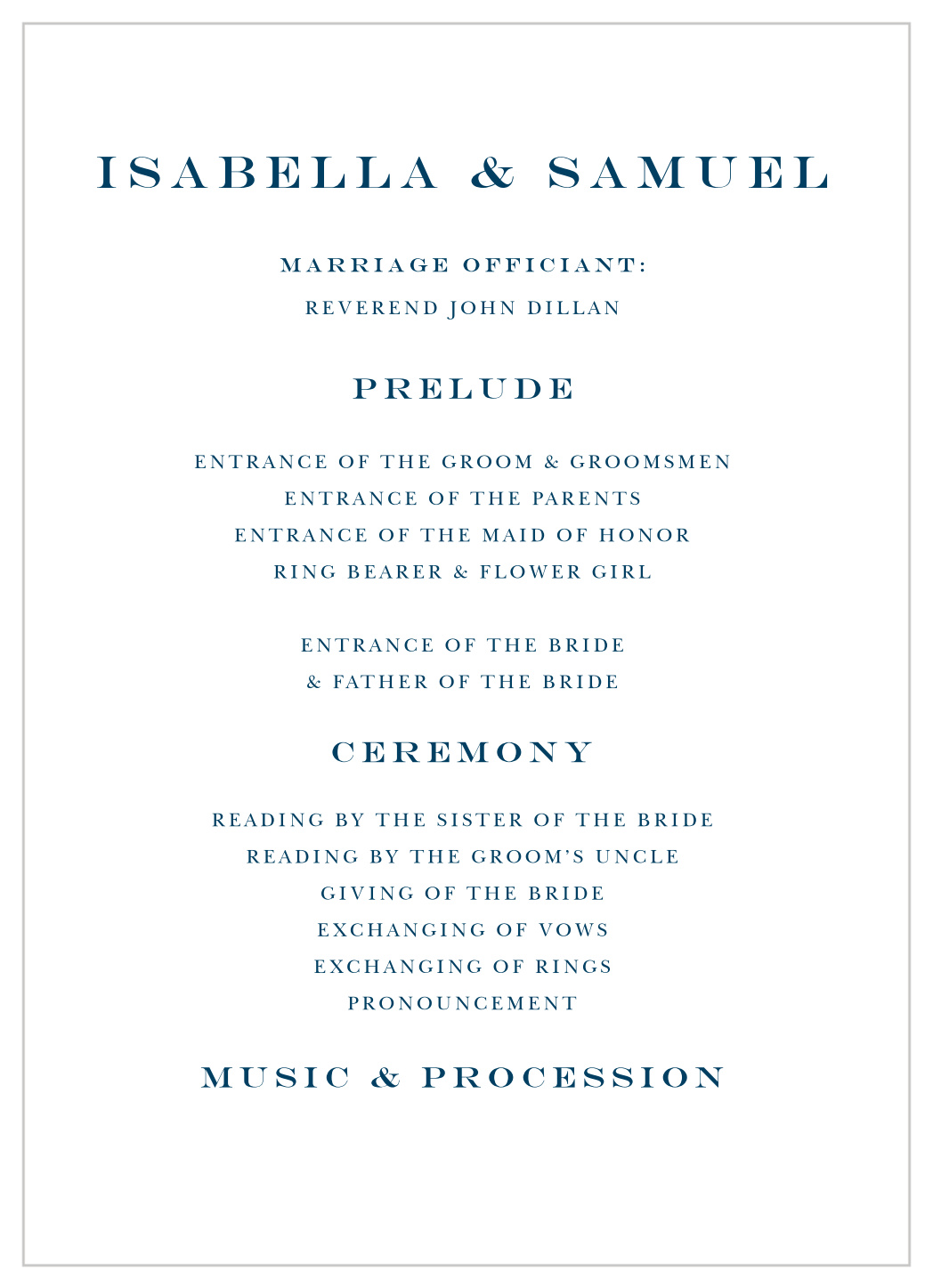Formal Affair Wedding Programs