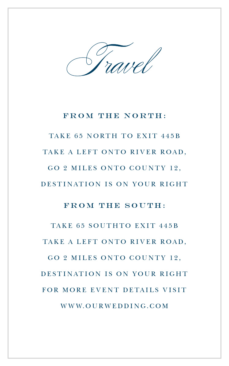 Formal Affair Direction Cards