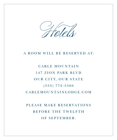 Formal Affair Accommodation Cards