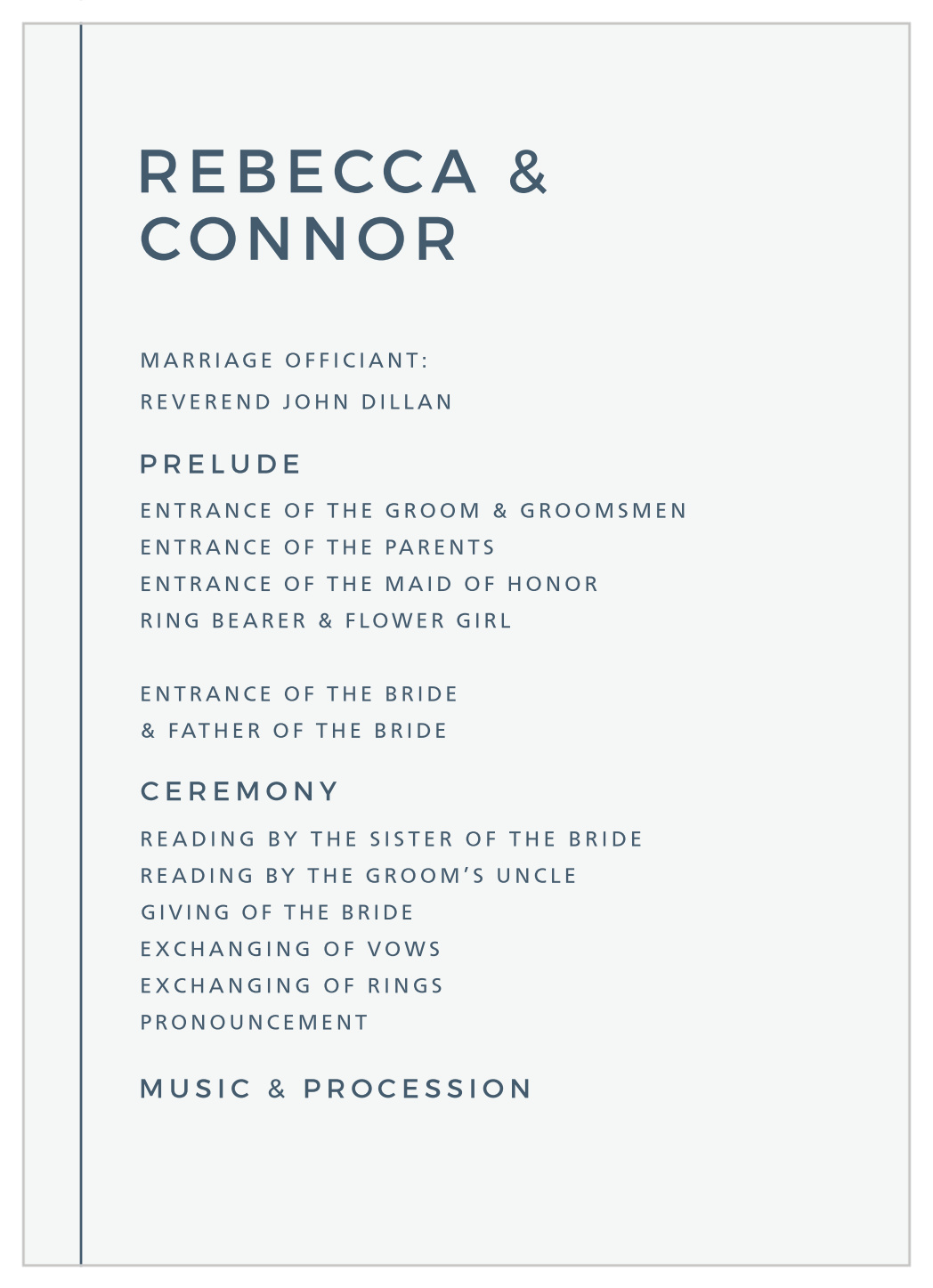 Modern Stack Wedding Programs