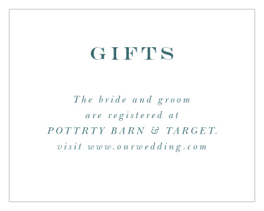Let loved ones know where you would like your wedding gifts from with our Garden Frame Registry Cards.
