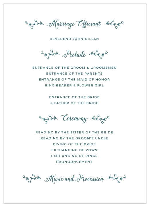 Walk friends and family through your marriage ceremony with our Rustic Foliage Wedding Programs.