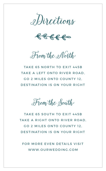 Rustic Foliage Direction Cards